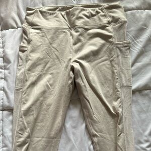 PINK beige Fleece Lined Leggings